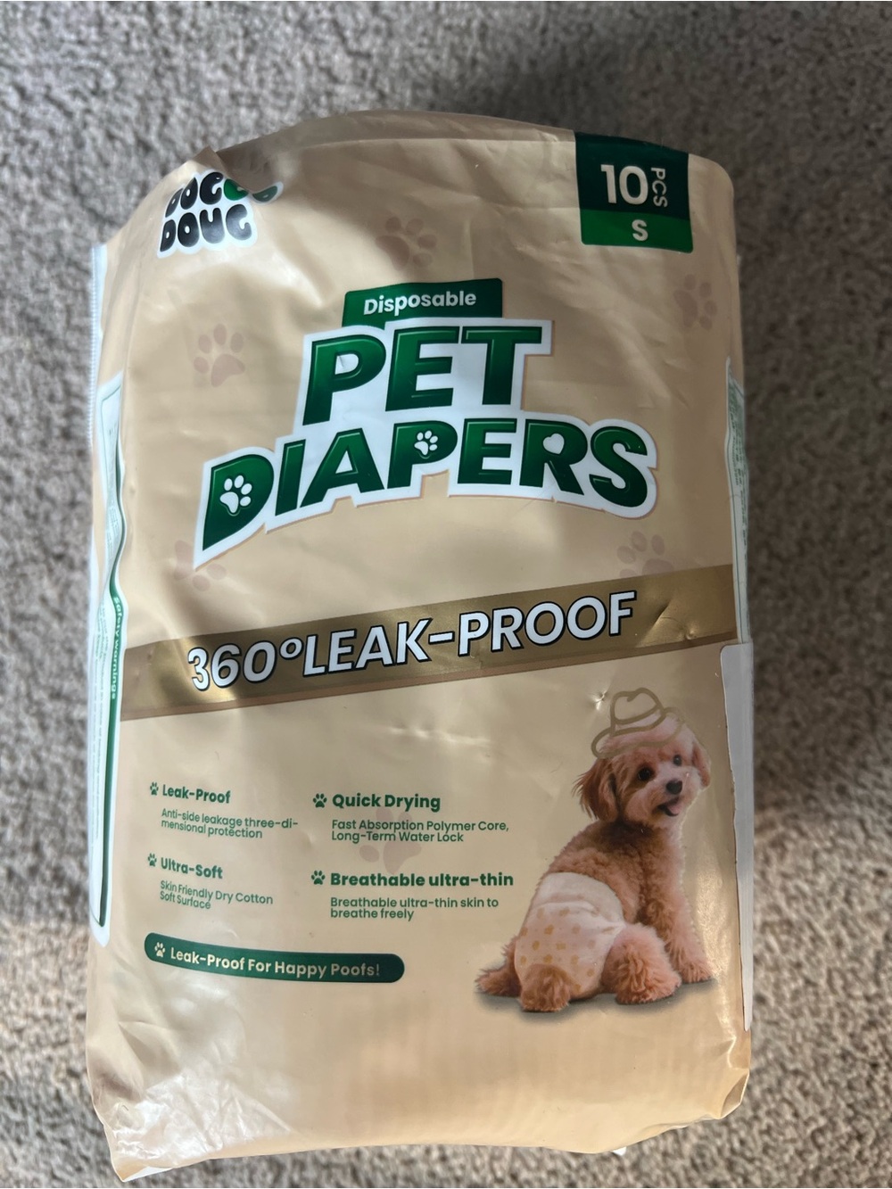 Clean Go Pet Disposable Doggie Diapers – Size S (10 Pack) – New - Picture 5 of 5